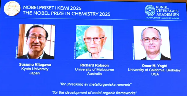 Trio Ilmuwan Bidang Kerangka Organik Logam Raih Nobel Kimia 2025